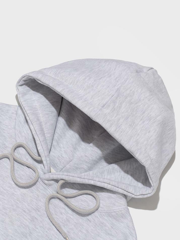 [기모/NO기모] ROA 도트 로고 후드티셔츠 (화이트멜란지)