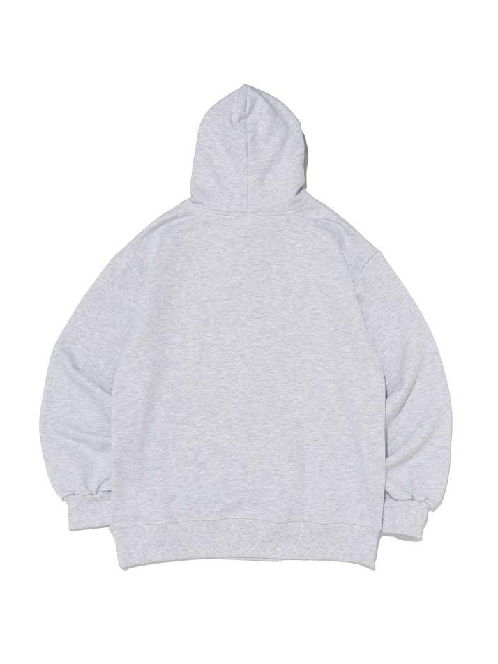 [기모/NO기모] ROA 도트 로고 후드티셔츠 (화이트멜란지)