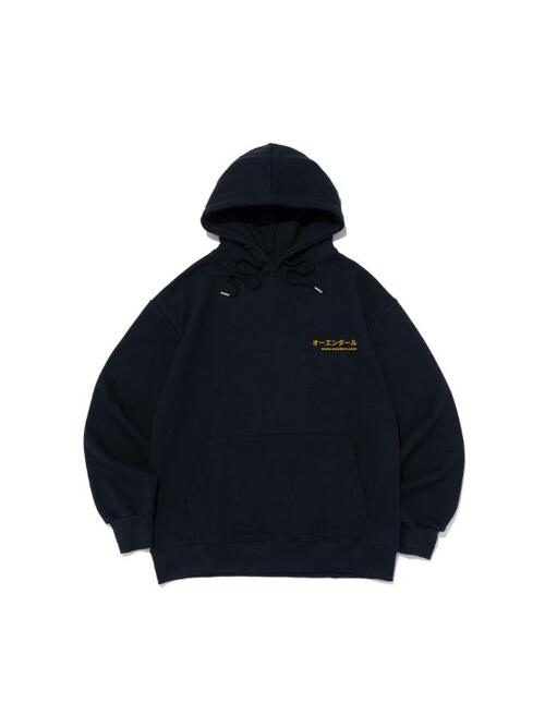 RIDING BIKE CAT 오버핏 후드 티셔츠 (네이비)