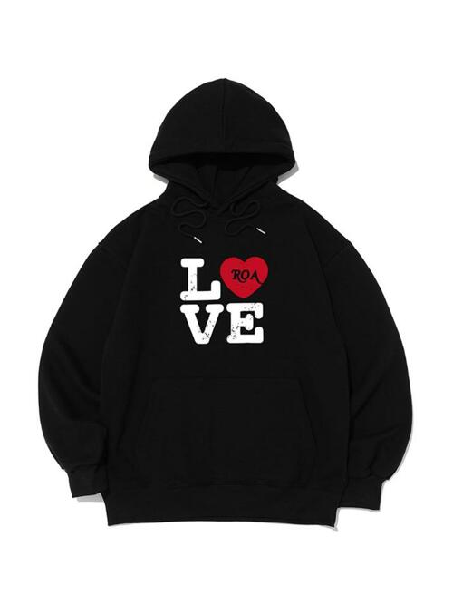 로아 LOVE 그래픽 후드티 (블랙)