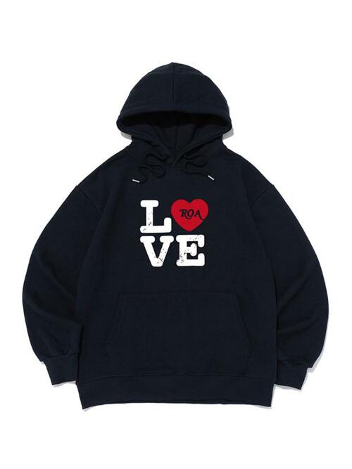 로아 LOVE 그래픽 후드티 (네이비)