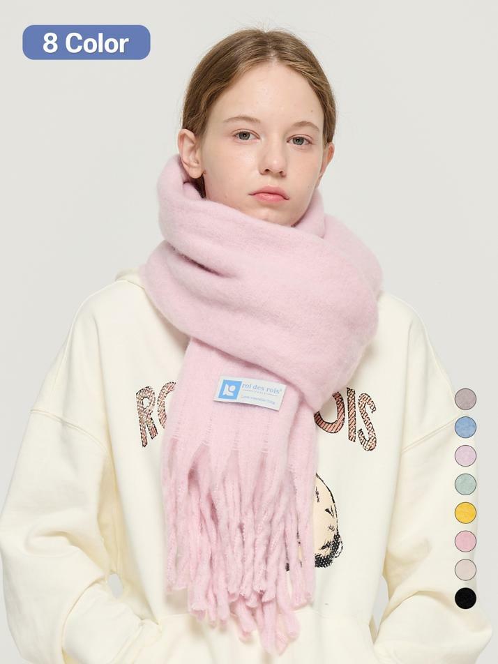 프리미어 솔리드 와이드 롱 머플러 (8색상)