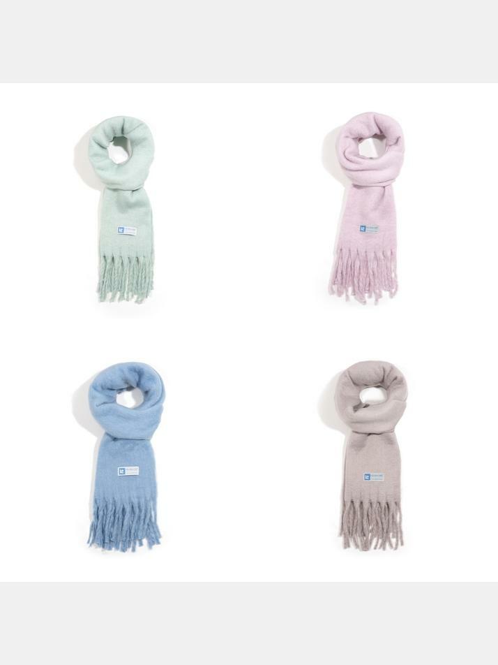 프리미어 솔리드 와이드 롱 머플러 (8색상)