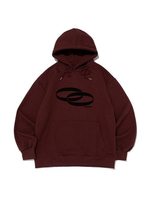 REVERSE 서클 로고 오버핏 후드 티셔츠 (와인)