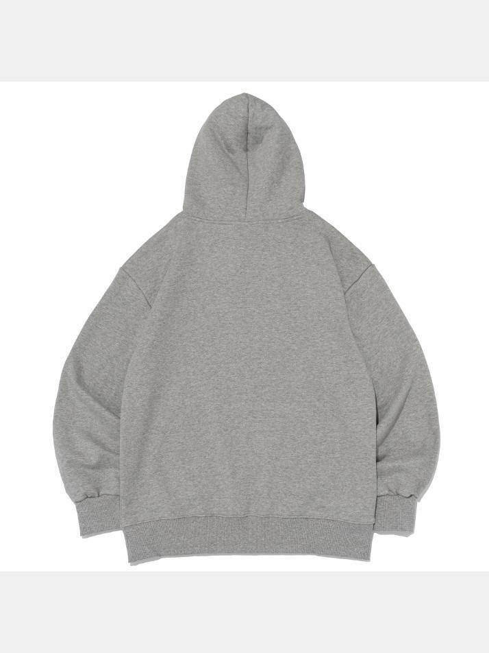 [기모선택] REVERSE 서클 로고 오버핏 후드 티셔츠 (멜란지 그레이)