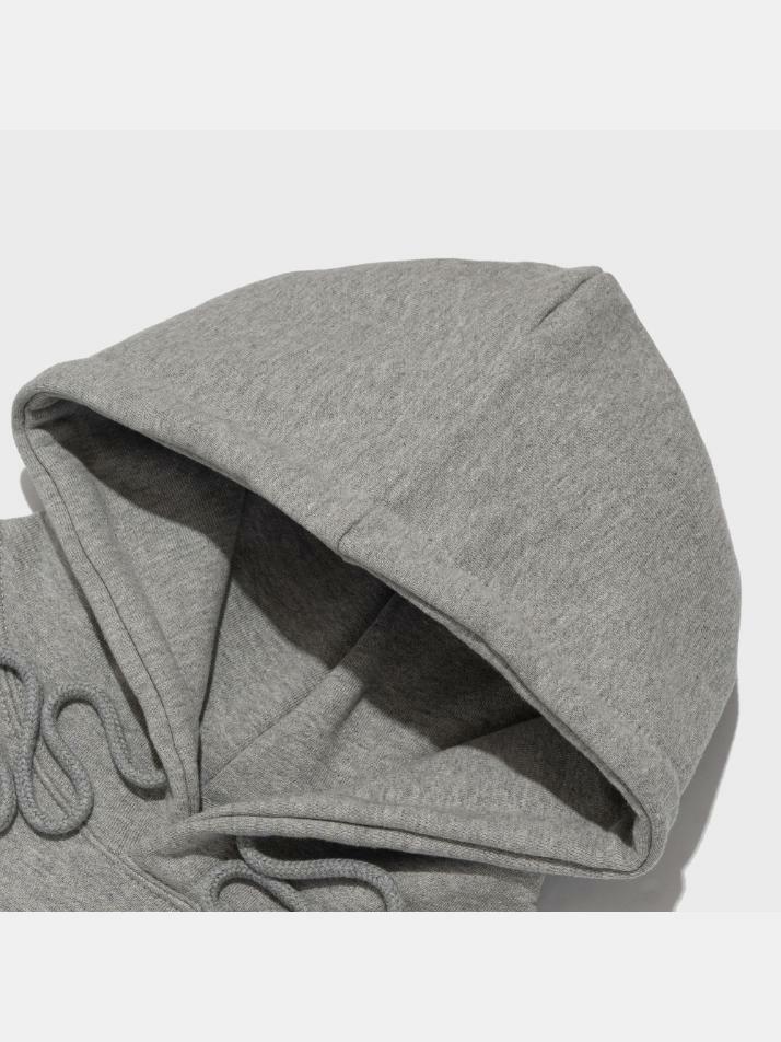 [기모선택] REVERSE 서클 로고 오버핏 후드 티셔츠 (멜란지 그레이)