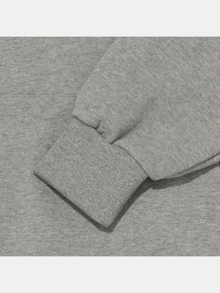 [기모선택] REVERSE 서클 로고 오버핏 후드 티셔츠 (멜란지 그레이)