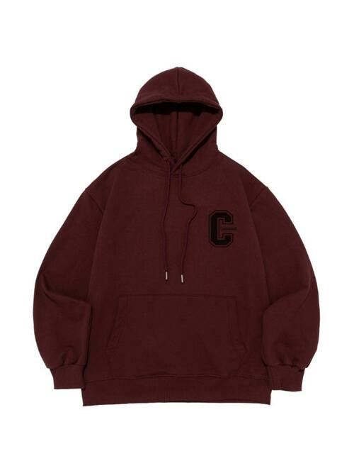 C 로고 후드 티셔츠 (와인)