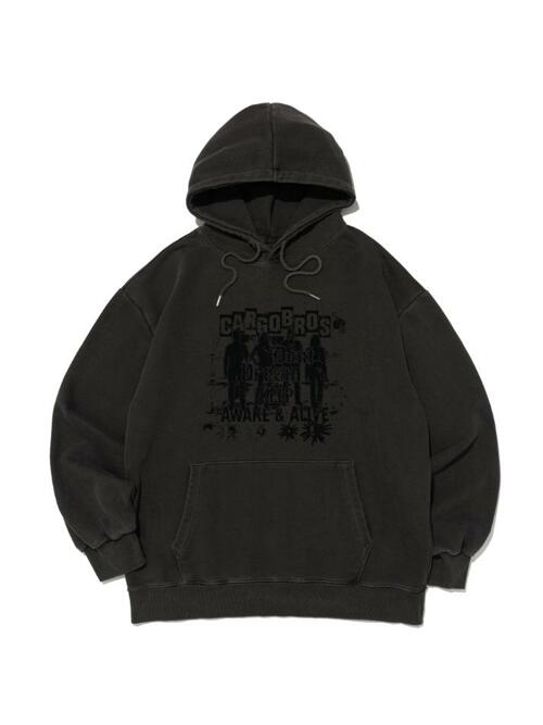 어웨이크 피그 다잉 후드 티셔츠 (차콜)