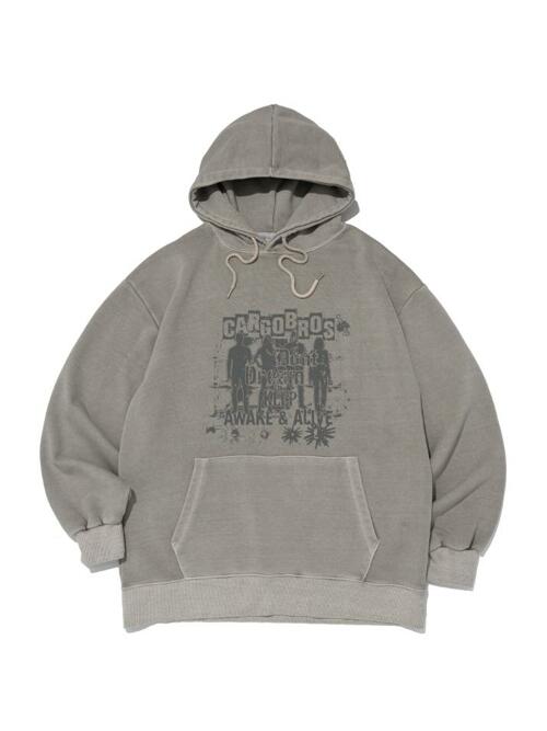 어웨이크 피그 다잉 후드 티셔츠 (베이지)