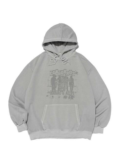 어웨이크 피그 다잉 후드 티셔츠 (그레이)