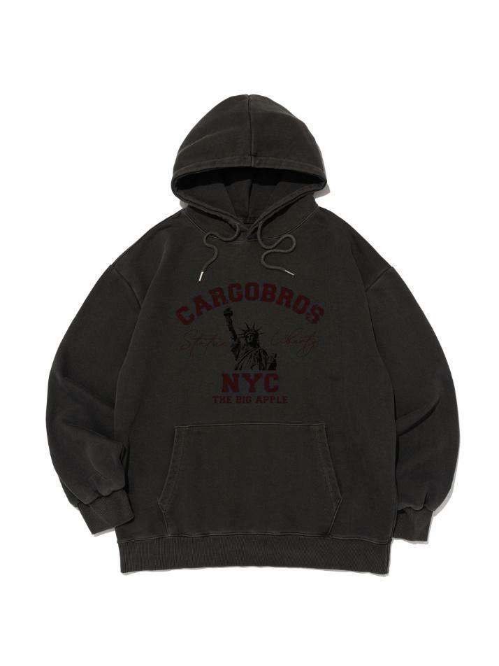 NYC 피그 다잉 후드 티셔츠 (차콜)