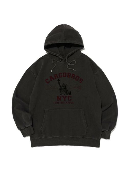 NYC 피그 다잉 후드 티셔츠 (차콜)