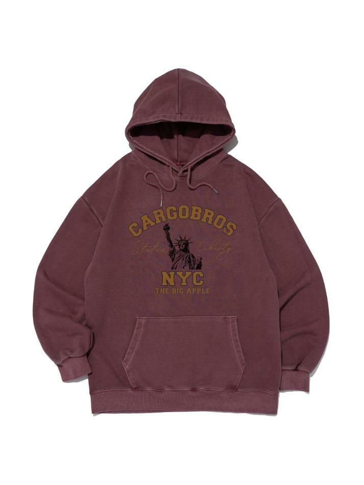 NYC 피그 다잉 후드 티셔츠 (와인)
