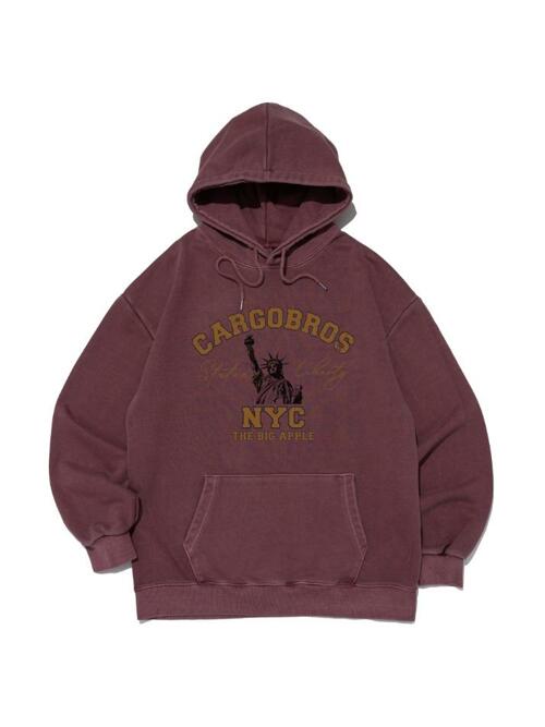 NYC 피그 다잉 후드 티셔츠 (와인)