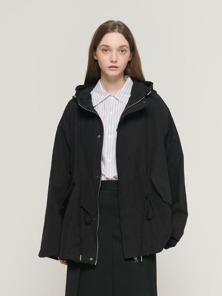 피쉬테일 숏 야상 후드 점퍼  (블랙)