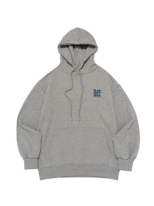 [기모/NO기모] 스몰 체크 심볼 로고 후드티 (멜란지)