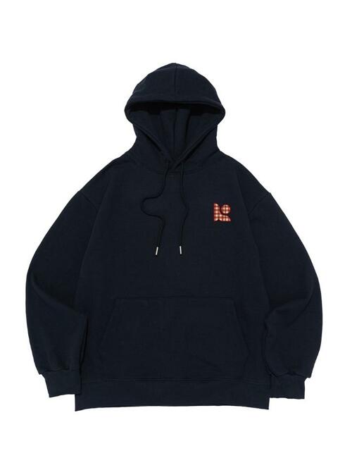 [기모/NO기모] 스몰 체크 심볼 로고 후드티 (네이비)