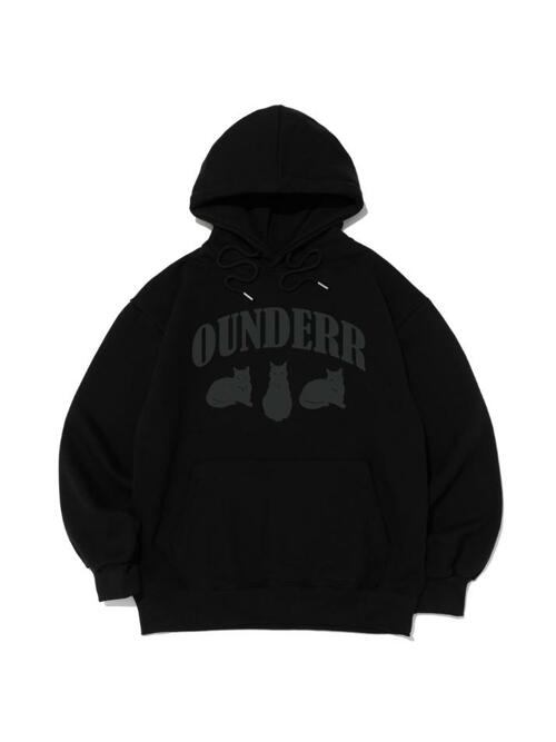 [기모선택] 어반 캣츠 오버핏 후드 티셔츠 (블랙)