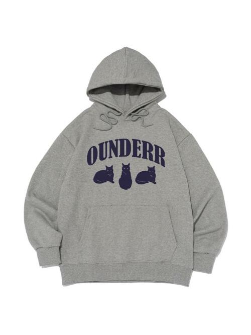 [기모선택] 어반 캣츠 오버핏 후드 티셔츠 (멜란지 그레이)