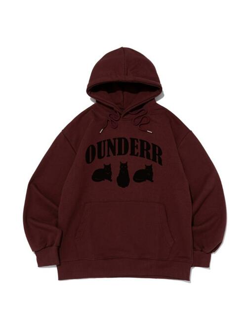 [기모선택] 어반 캣츠 오버핏 후드 티셔츠 (와인)