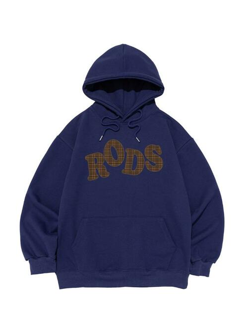 [기모/NO기모] RODS 빅 로고 체크 후드티 (블루)