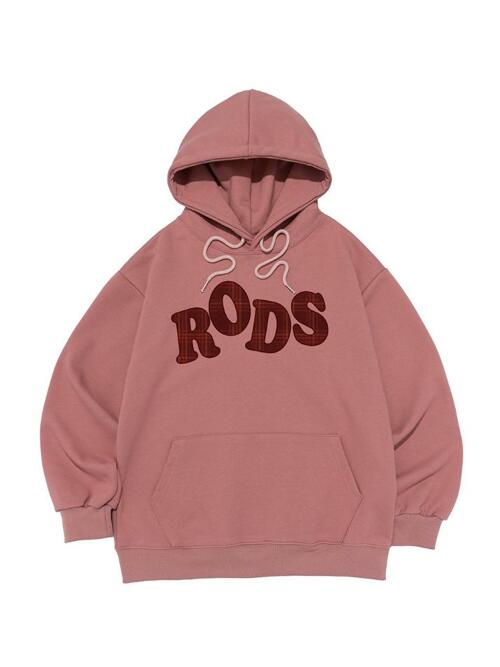 [기모/NO기모] RODS 빅 로고 체크 후드티 (핑크)
