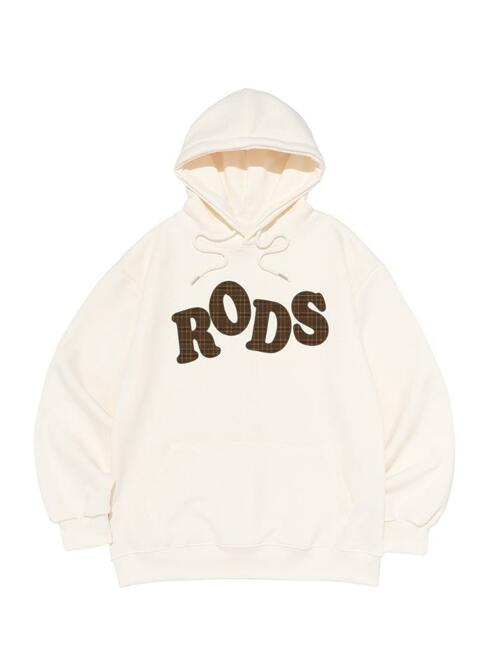 [기모/NO기모] RODS 빅 로고 체크 후드티 (아이보리)