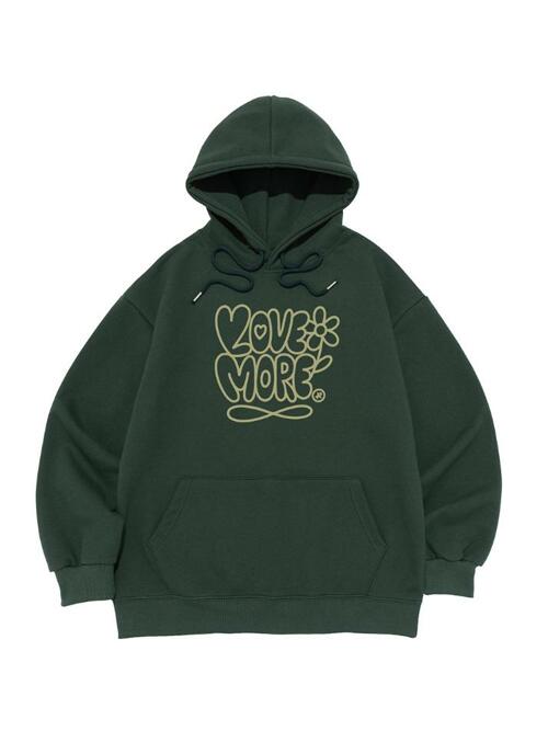 [기모/NO기모] 러브모어 그래픽 후드티 (그린)