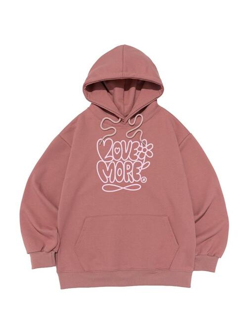 [기모/NO기모] 러브모어 그래픽 후드티 (핑크)