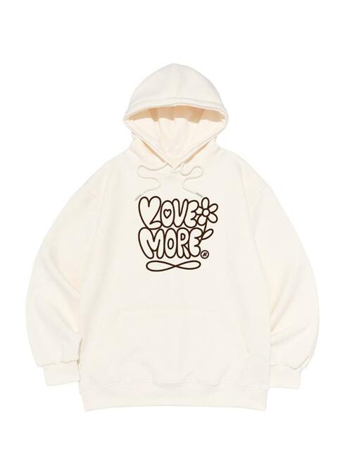 [기모/NO기모] 러브모어 그래픽 후드티 (아이보리)