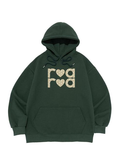 [기모/NO기모] ROA 도트 로고 후드티셔츠 (그린)