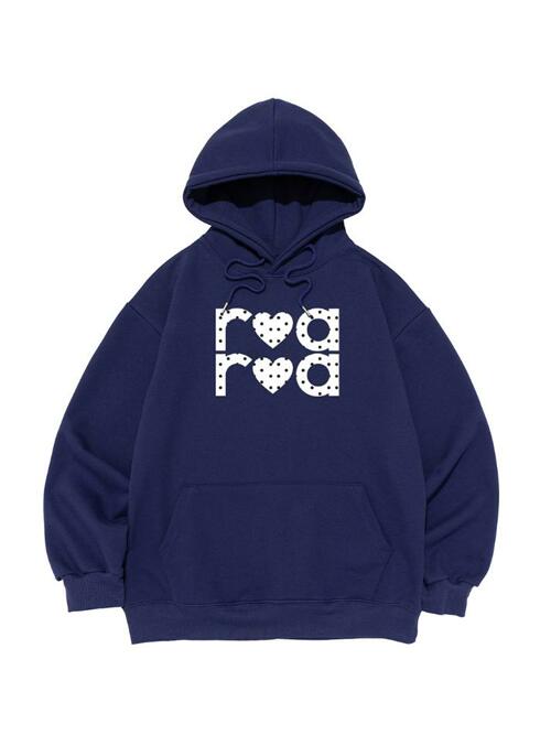 [기모/NO기모] ROA 도트 로고 후드티셔츠 (블루)
