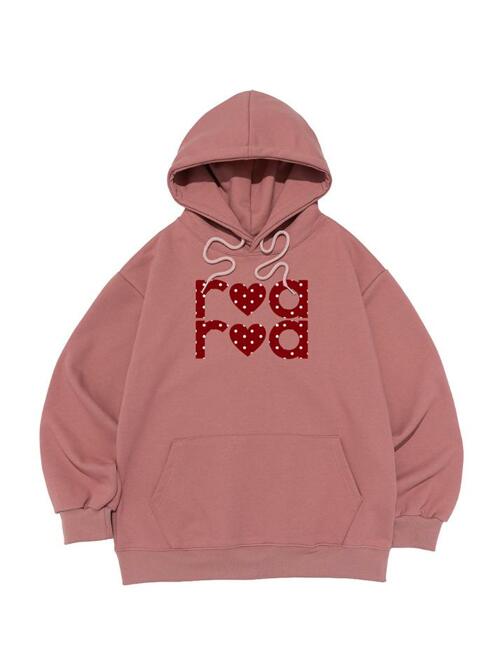 [기모/NO기모] ROA 도트 로고 후드티셔츠 (핑크)