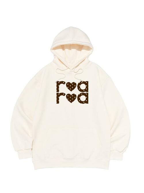 [기모/NO기모] ROA 도트 로고 후드티셔츠 (아이보리)