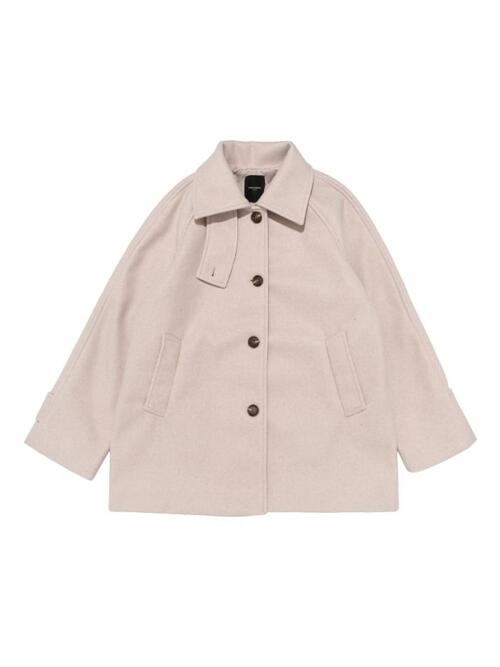 테일러드 하이넥 하프코트 (베이지)