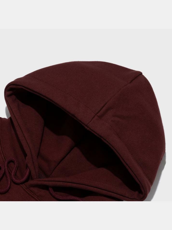 [기모선택] 플라잉 찌릿 캣츠 오버핏 후드 티셔츠 (와인)