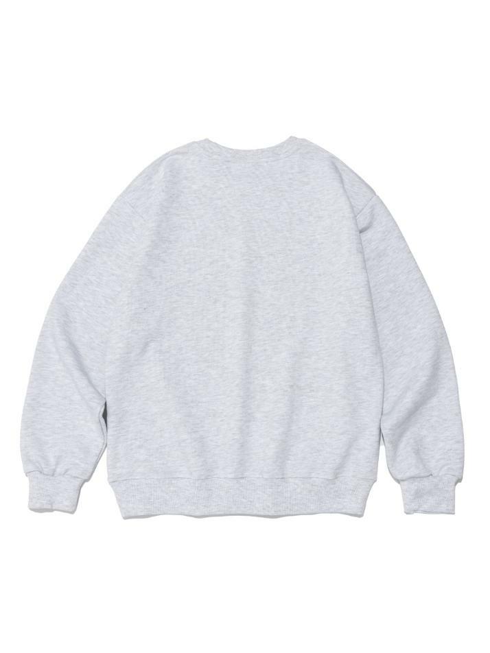 [기모선택] DRAW RIDING BIKE CAT 오버핏 맨투맨 (라이트 그레이)