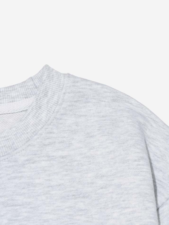 [기모선택] DRAW RIDING BIKE CAT 오버핏 맨투맨 (라이트 그레이)