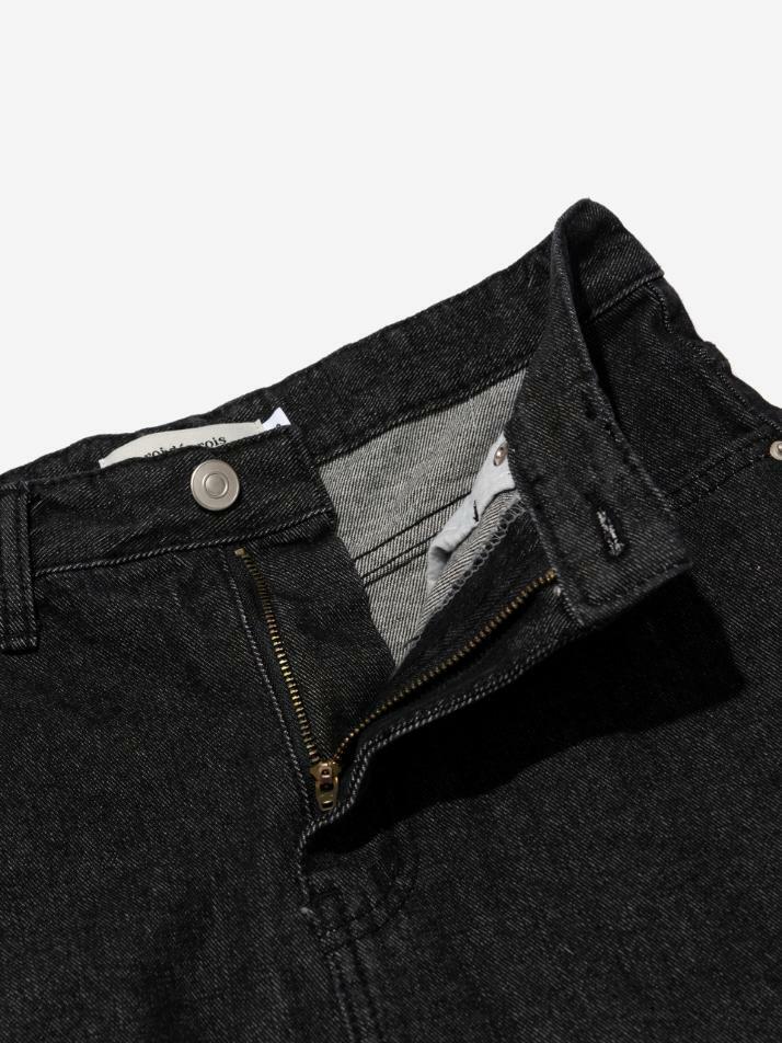 맥시 데님 컷오프 A라인 롱 스커트 (흑청)