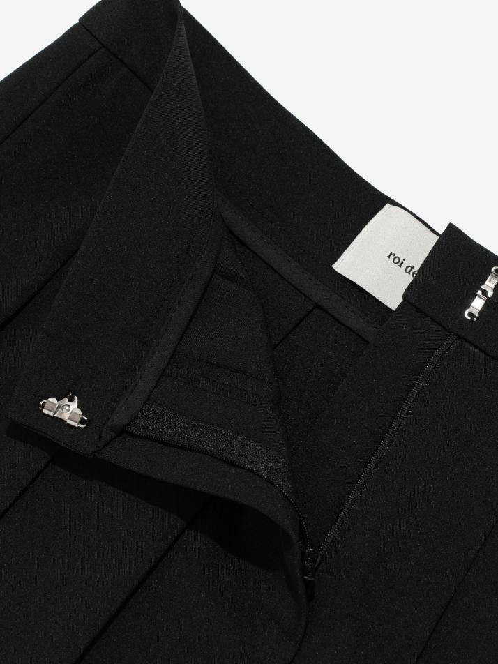 프레피 플리츠 테니스 미니스커트 (블랙)