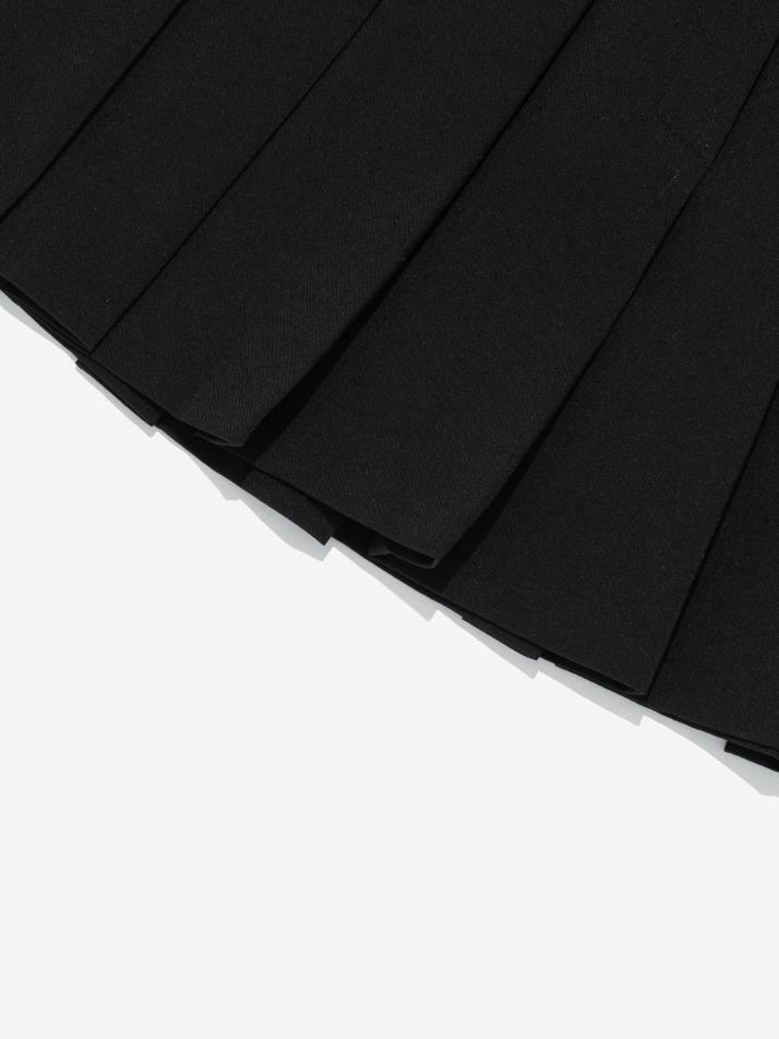 프레피 플리츠 테니스 미니스커트 (블랙)