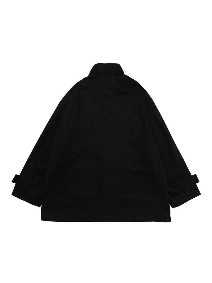 하이넥 하프 트렌치코트 (블랙)