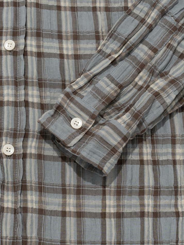 빈티지 아메카지 오버사이즈 체크셔츠 (블루)