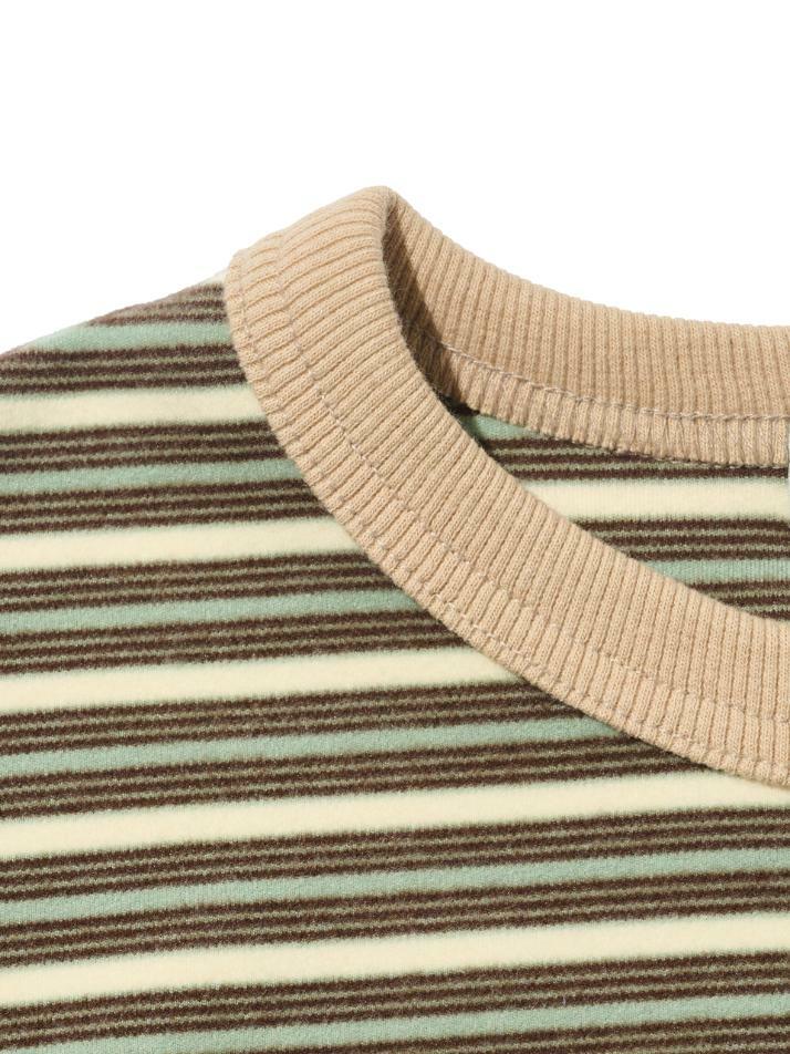 스트라이프 레이어드 긴팔티셔츠 (카키)