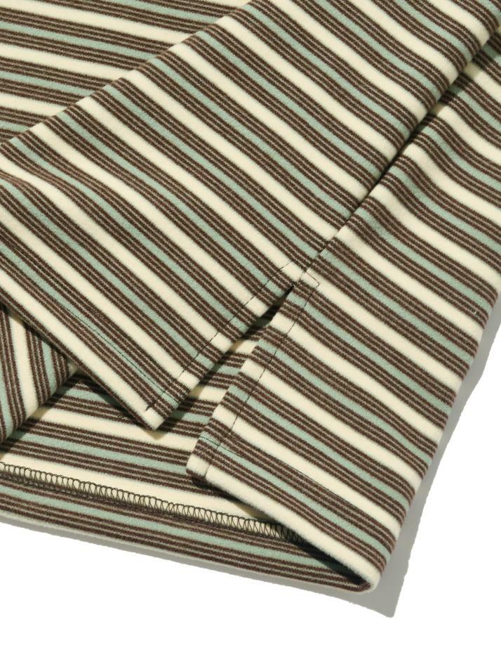 스트라이프 레이어드 긴팔티셔츠 (카키)