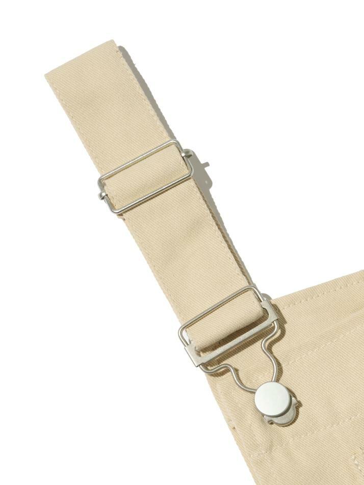 코튼 베어 오버롤 롱 원피스 (베이지)