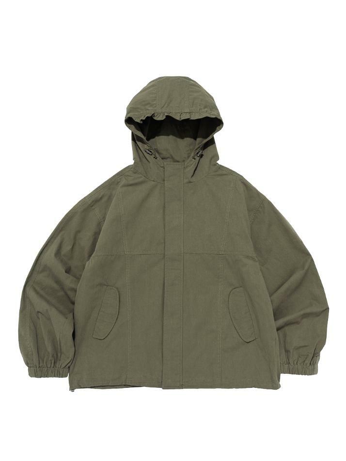 피쉬테일 크롭 야상 후드 점퍼 (카키)