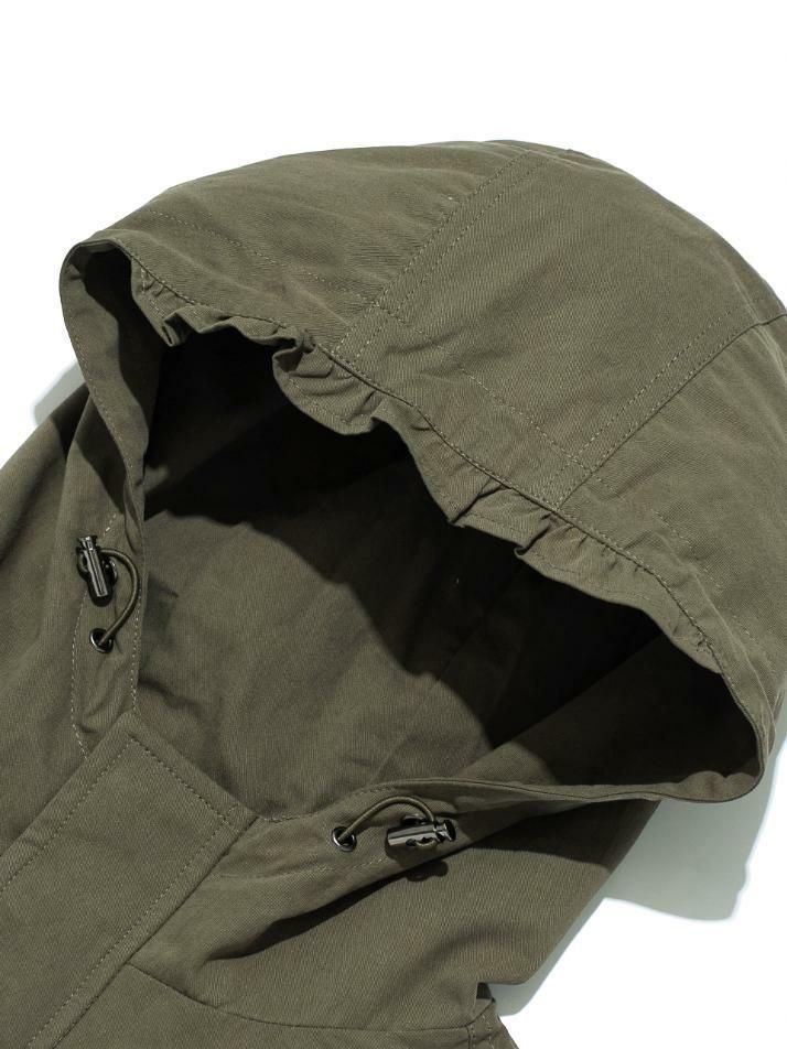 피쉬테일 크롭 야상 후드 점퍼 (카키)