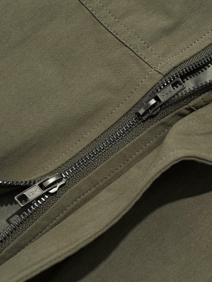 피쉬테일 크롭 야상 후드 점퍼 (카키)